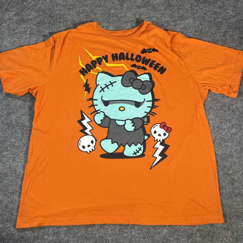 Hello Kitty Orange Frankenstein Halloween Shirt Unisex Size 2XL